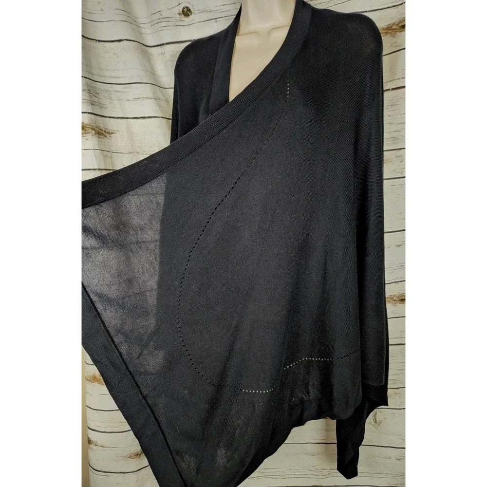 Lululemon Open Mind Black Sweater Wrap Black OS Viscose Silk Blend Womens